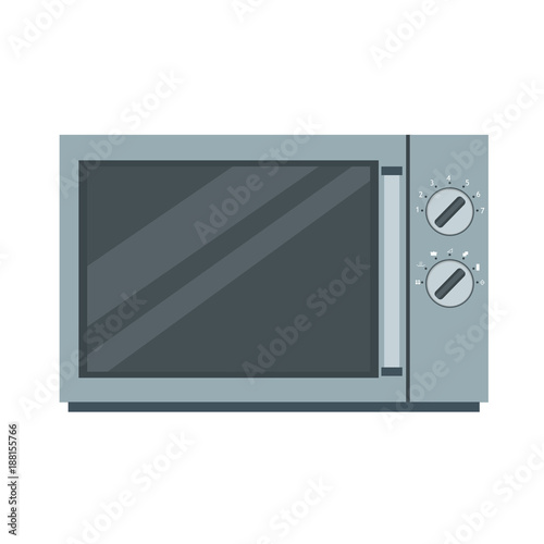 Microwave oven icon vector kitchen illustration food cooking equipment isolated. Household design symbol