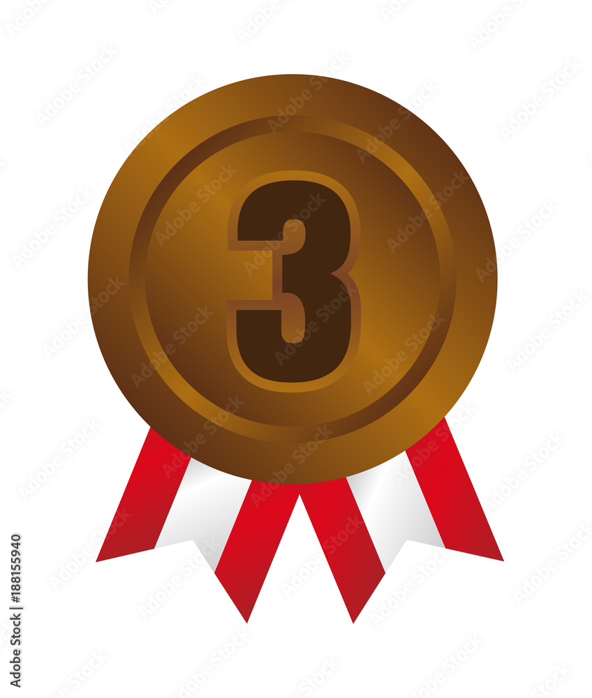 ranking medal icon illustration. 3rd place (bronze) ranking medal icon illustration. 3rd place (bronze)