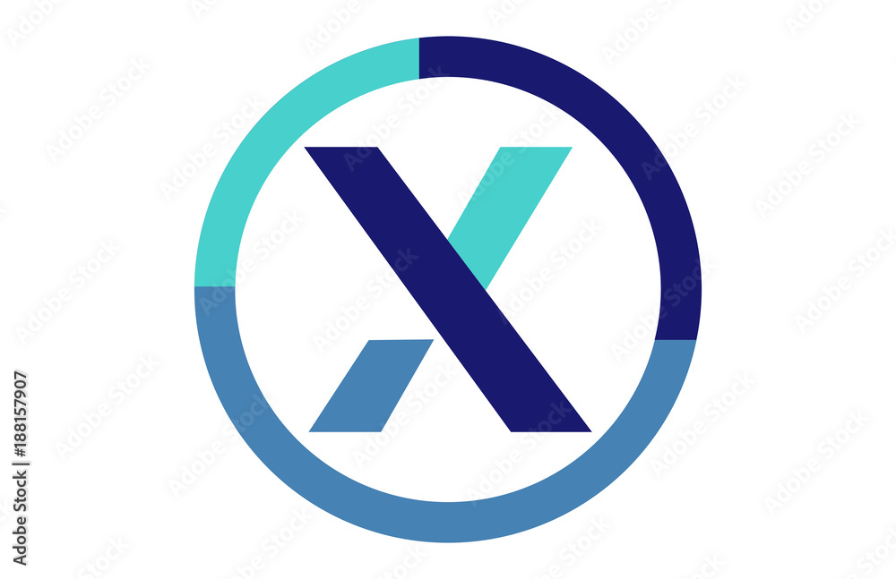 X Global Circle Ribbon Letter Logo X Global Circle Ribbon Letter Logo