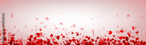 Love valentine's banner with red hearts.
