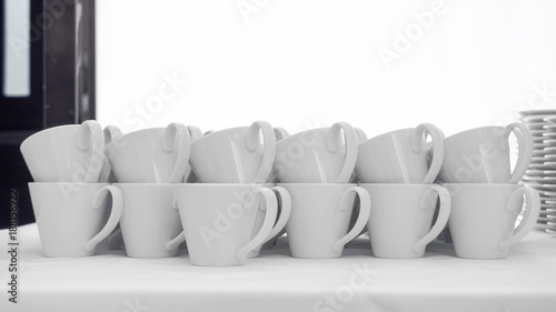 Soft stack of white coffee cup