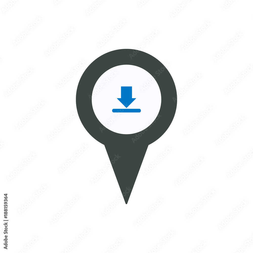 Arrow download location marker pin place pointer icon Arrow download location marker pin place pointer icon