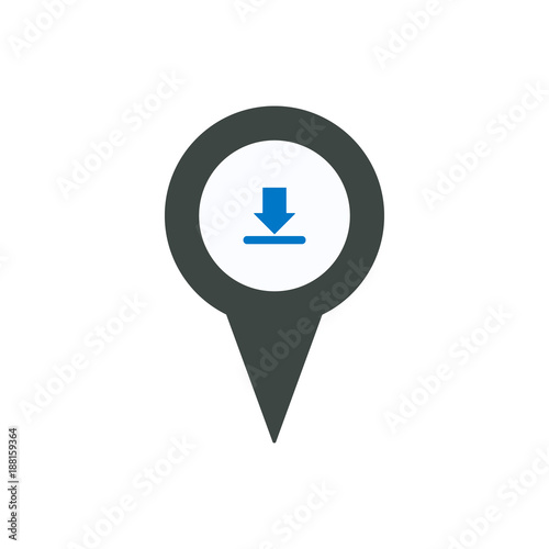 Free Download Arrow download location marker pin place pointer icon - GFXLoad