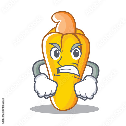 Photo Angry cashew mascot cartoon style