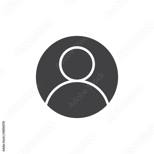 User account avatar icon vector, filled flat sign, solid pictogram isolated on white. Admin profile symbol, logo illustration.