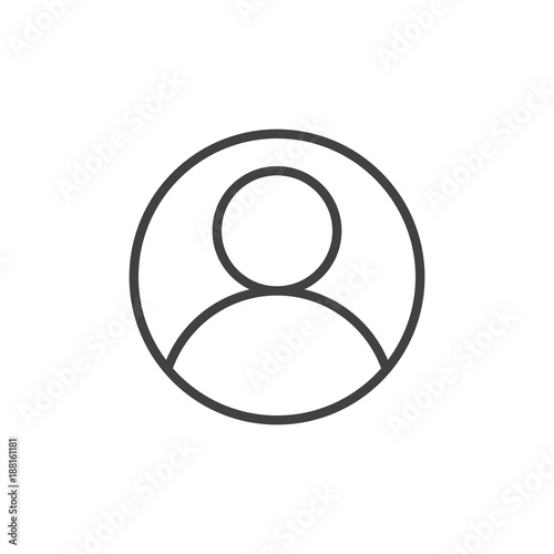 User account avatar line icon, outline vector sign, linear style pictogram isolated on white. Admin profile symbol, logo illustration. Editable stroke