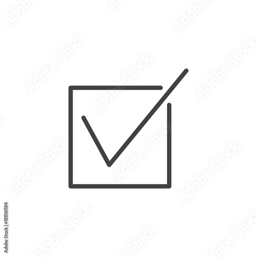 Free Download Check mark square line icon, outline vector sign, linear style pictogram isolated on white. Tick symbol, logo illustration. Editable stroke - GFXLoad