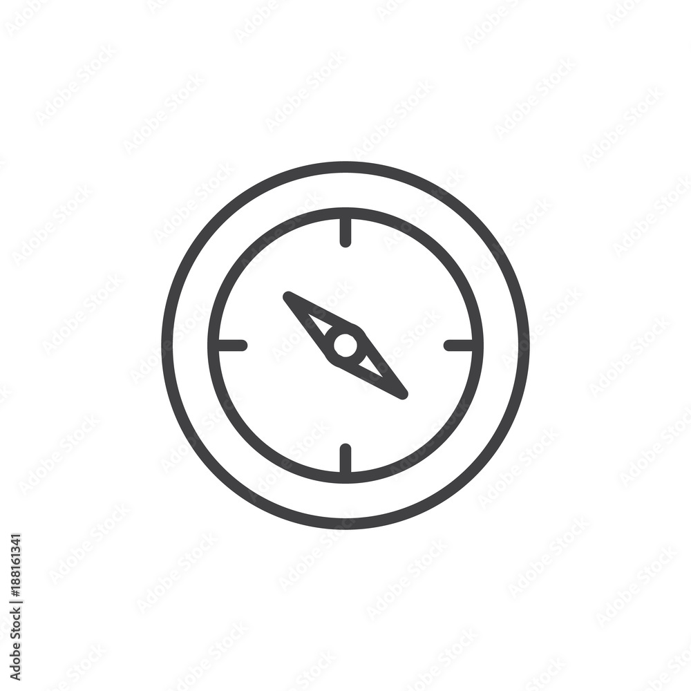 Compass line icon, outline vector sign, linear style pictogram isolated on white. Navigation symbol, logo illustration. Editable stroke Compass line icon, outline vector sign, linear style pictogram isolated on white. Navigation symbol, logo illustration. Editable stroke