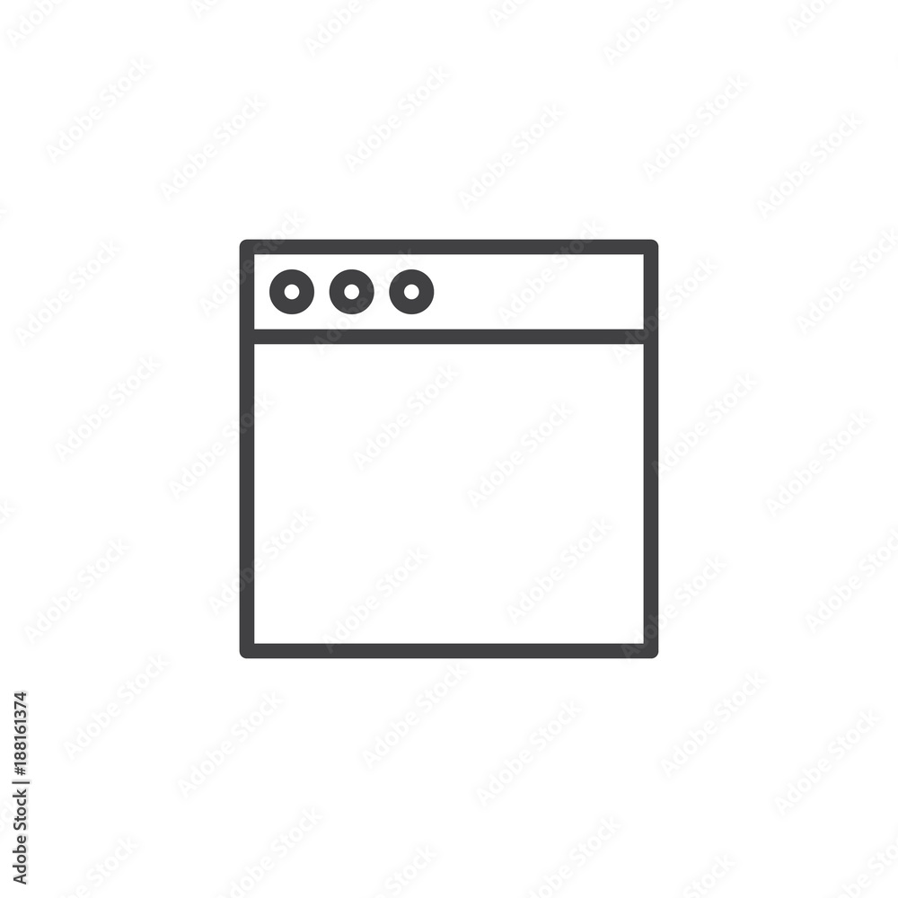 web browser line icon, outline vector sign, linear style pictogram isolated on white. Web page symbol, logo illustration. Editable stroke web browser line icon, outline vector sign, linear style pictogram isolated on white. Web page symbol, logo illustration. Editable stroke