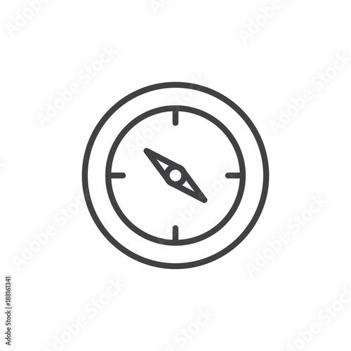 Compass line icon, outline vector sign, linear style pictogram isolated on white. Navigation symbol, logo illustration. Editable stroke