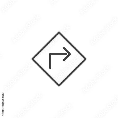 Free Download Turn right arrow line icon, outline vector sign, linear style pictogram isolated on white. Symbol, logo illustration. Editable stroke - GFXLoad