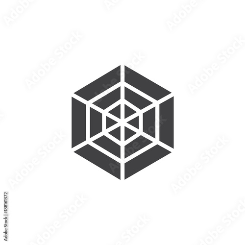 Spider web icon vector, filled flat sign, solid pictogram isolated on white. Cobweb symbol, logo illustration.
