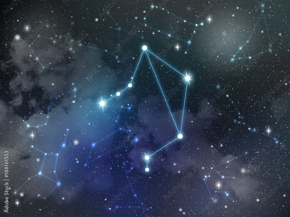 Fototapeta premium Libra constellation star Zodiac