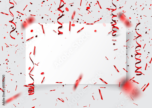 Red confetti celebration concept background .Vector illustration.