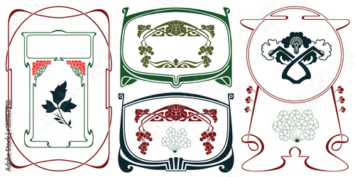 Vector plant vignette and border.