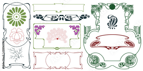 Vector plant vignette and border.