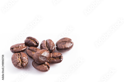 Roast coffee bean with copy-space for texture and background.