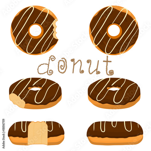 Vector illustration for glazed sweet donut