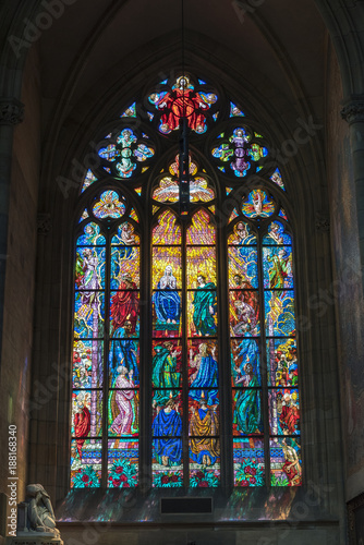 PRAGUE, CZECH REPUBLIC - JUNE 25,2016: Interior of St. Vitus Cathedral at Prague Castle. Prague, Czech Republic..