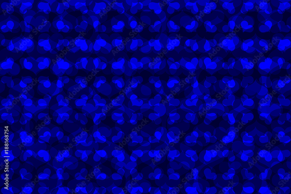 Blue heart vector pattern - blue pattern on a blue background Blue heart vector pattern - blue pattern on a blue background