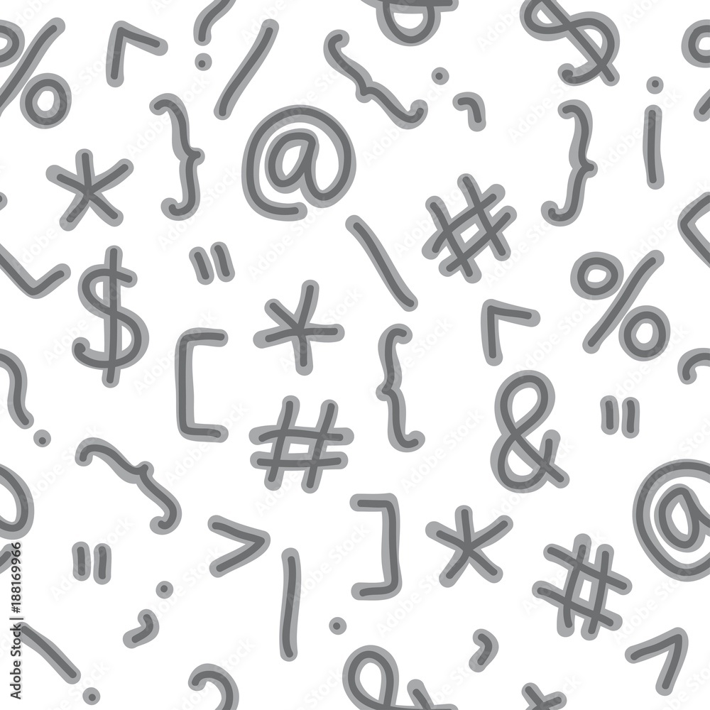 Sketch of special symbols. Seamless vector pattern Sketch of special symbols. Seamless vector pattern