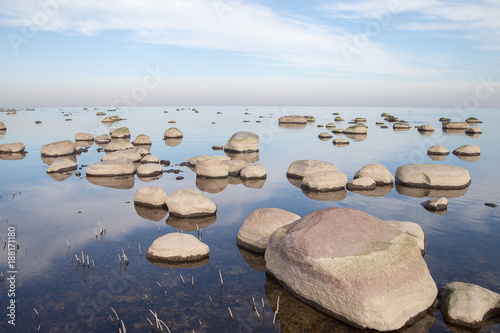 Stones in gulf of Riga, Baltic sea.