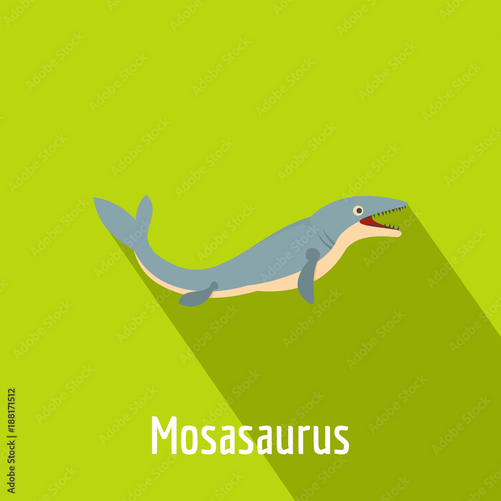 Naklejka premium Mosasaurus icon. Flat illustration of mosasaurus vector icon for web.
