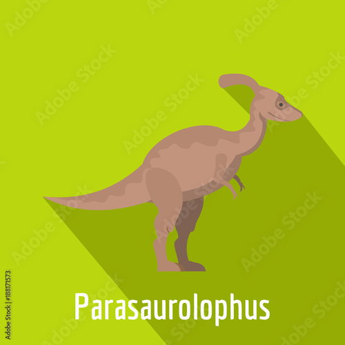 Parasaurolophus icon. Flat illustration of parasaurolophus vector icon for web.