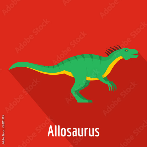 Allosaurus icon. Flat illustration of allosaurus vector icon for web.