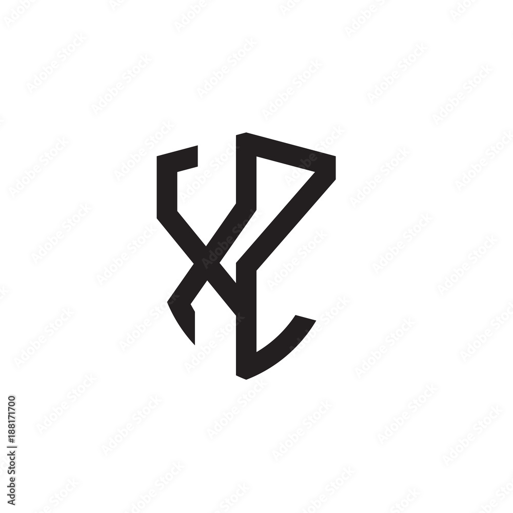 Initial letters line shield shape logo Initial letters line shield shape logo
