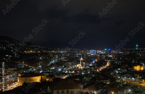 Night view of Sarajevo from the Yellow Fortress