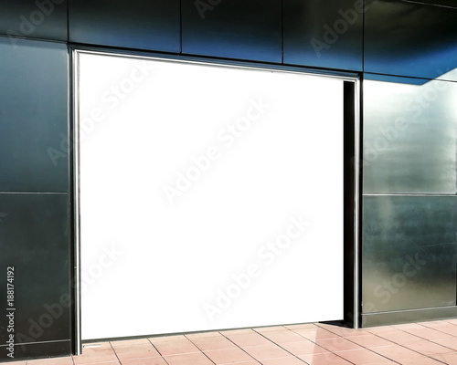 Mock up. Billboard banner, store showcase window, signage mock up display on the wall © vejaa