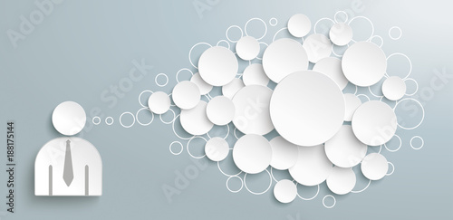 Businessman Speech Bubbles Circles Header