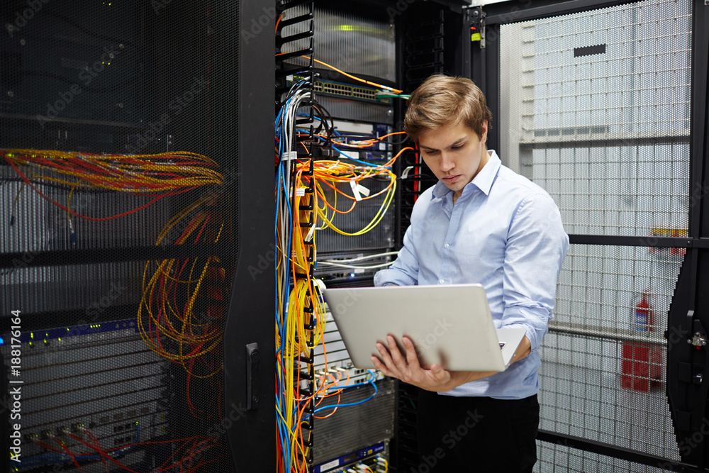 © pressmaster - Young contemporary programmer checking system of data storage in mining farm