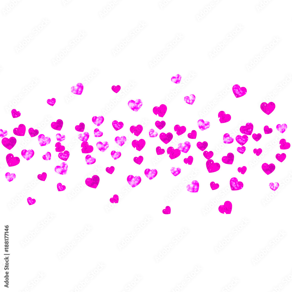 Heart frame for Valentines day with pink glitter. February 14th day. Vector confetti for heart frame template. Grunge hand drawn texture. Love theme for poster, gift certificate, banner. Heart frame for Valentines day with pink glitter. February 14th day. Vector confetti for heart frame template. Grunge hand drawn texture. Love theme for poster, gift certificate, banner.