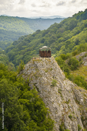 Landscape in the strandja National park ,close up of a observation post photo