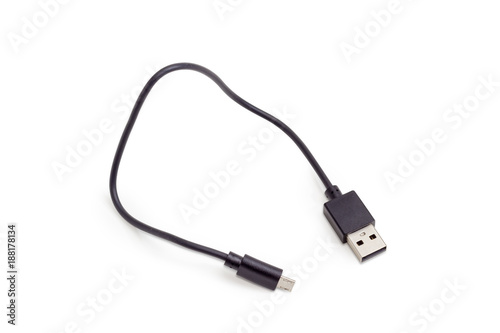 Cable USB to micro-USB on a white background