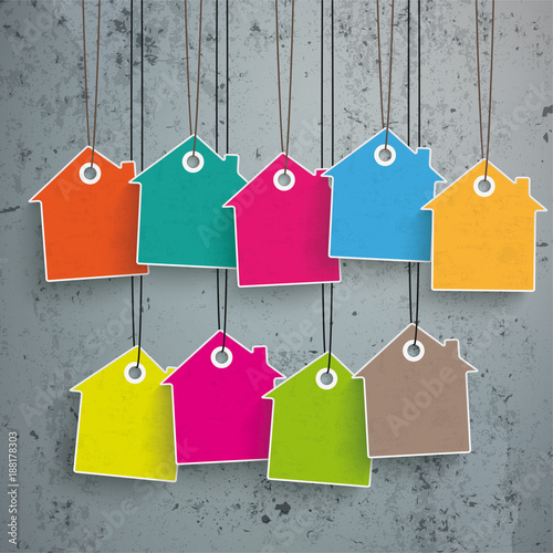 9 Colored Price Stickers House Concrete