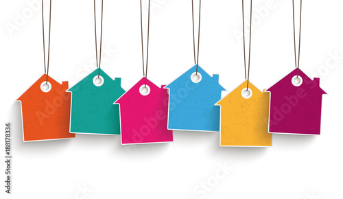 6 Bunte Haus Preisschilder
