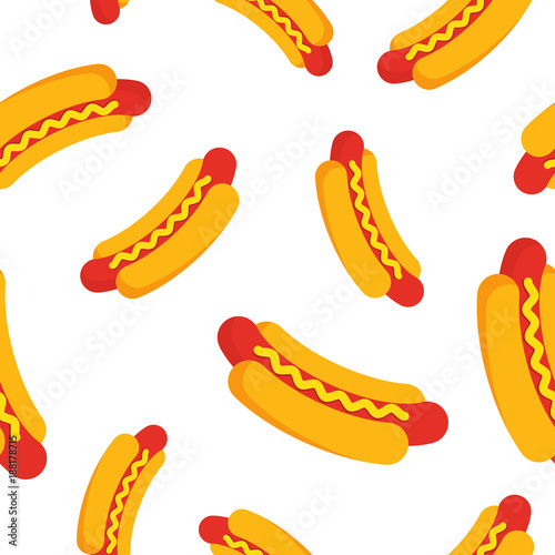 Hot Dog seamless pattern