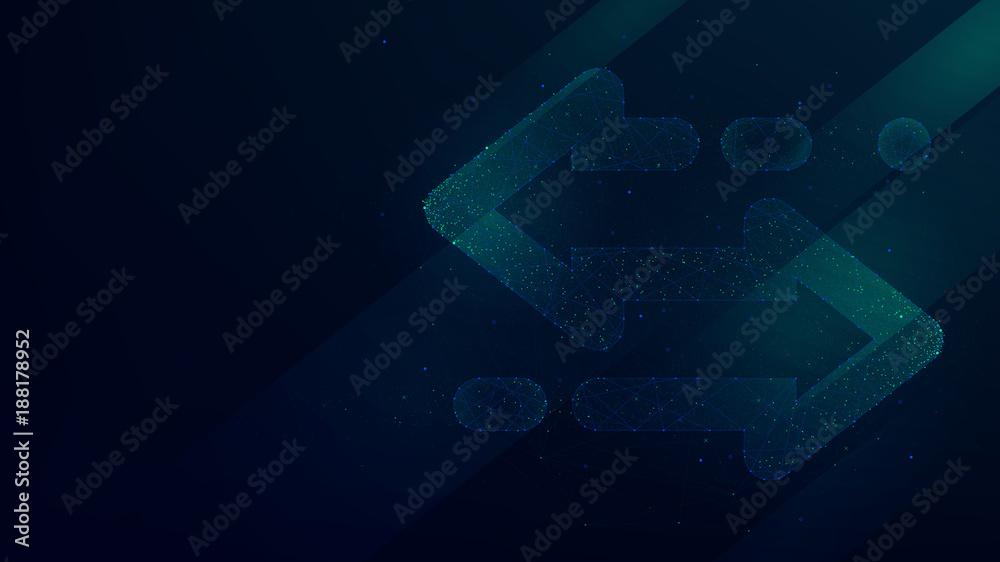 Hi-tech background with exchange icon, financial services money transfers Hi-tech background with exchange icon, financial services money transfers