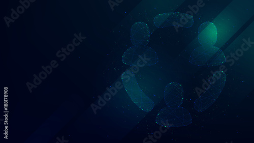 Hi-tech background with download cloud icon, business teamwork concept illustration