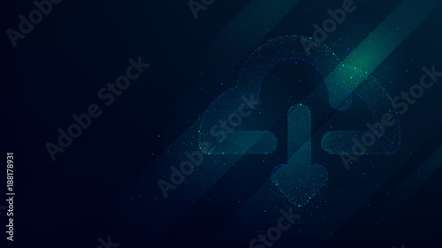 Hi-tech background with download cloud icon, innovation technology