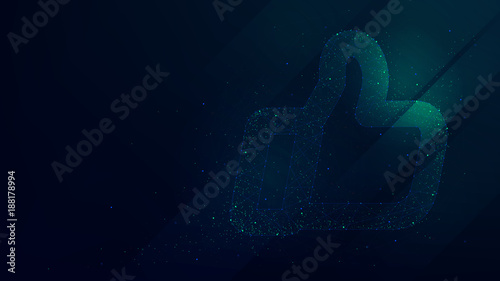 Hi-tech background with like icon, Social network future technology