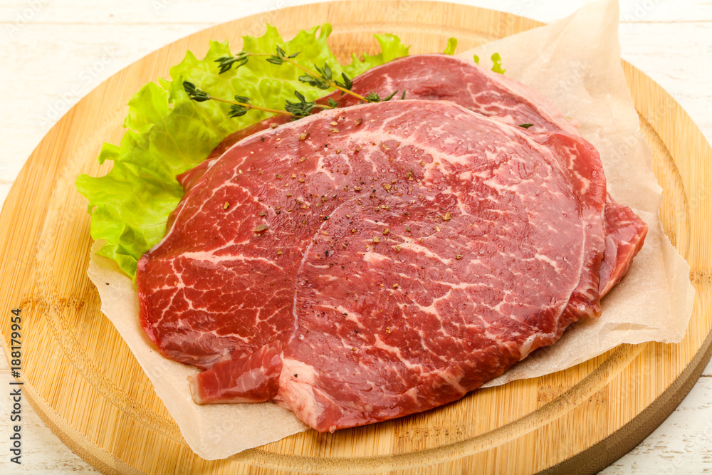 Raw beef schnitzel Raw beef schnitzel