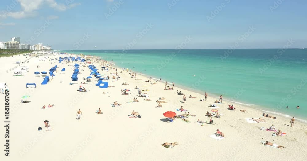 Miami,Florida,USA - November 2014: Aerial view over Miami beach Miami,Florida,USA - November 2014: Aerial view over Miami beach
