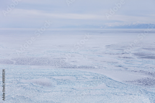 hummocks Ice field on Lake Baikal
