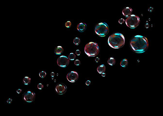 Bubbles on black background