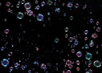 Bubbles on black background