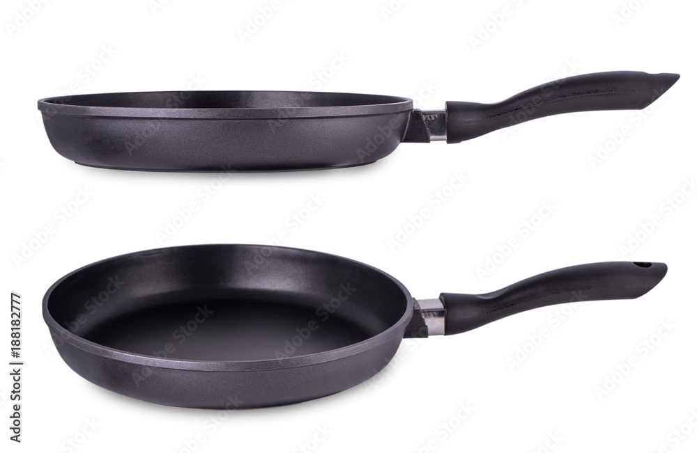 Frying pan isolated over white background.